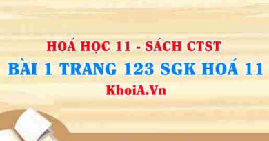 Bài 1 trang 123 SGK Hóa 11 Chân trời sáng tạo